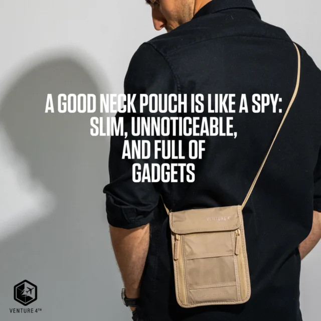 Keep it sleek and stealthy with your new neck pouch, just like a spy! 🕵️‍♂️ Slim, unnoticeable, and packed with all the essentials. ⁠⁠Tap the link in bio to learn more: @v4th⁠⁠#TravelGear #EverydayCarry #SpyStyle"